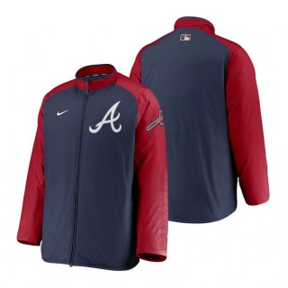 Atlanta Braves Navy Red Authentic Collection Team Dugout Full-Zip Jacket Men's