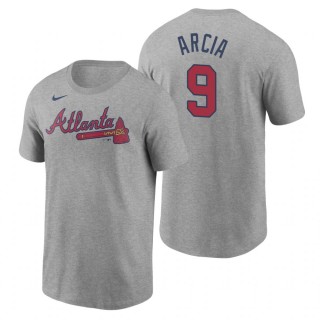 Men's Atlanta Braves Orlando Arcia Nike Gray Name & Number T-Shirt
