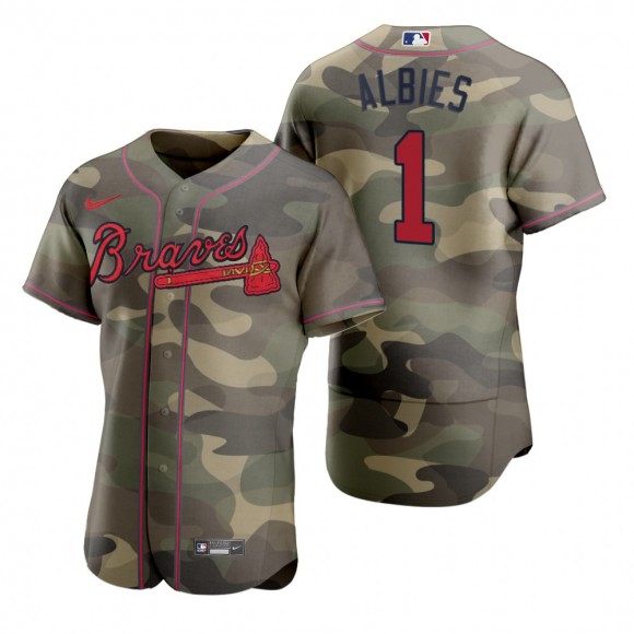 Atlanta Braves Ozzie Albies Camo Authentic 2021 Armed Forces Day Jersey