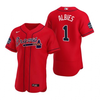 Atlanta Braves Ozzie Albies Red 2021 World Series Authentic Jersey