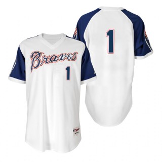 Ozzie Albies Braves White 1974 Turn Back the Clock Authentic Jersey