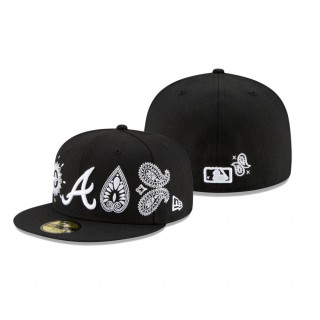 Atlanta Braves Black Paisley Elements 59FIFTY Fitted Hat