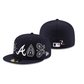 Atlanta Braves Navy Paisley Elements 59FIFTY Fitted Hat