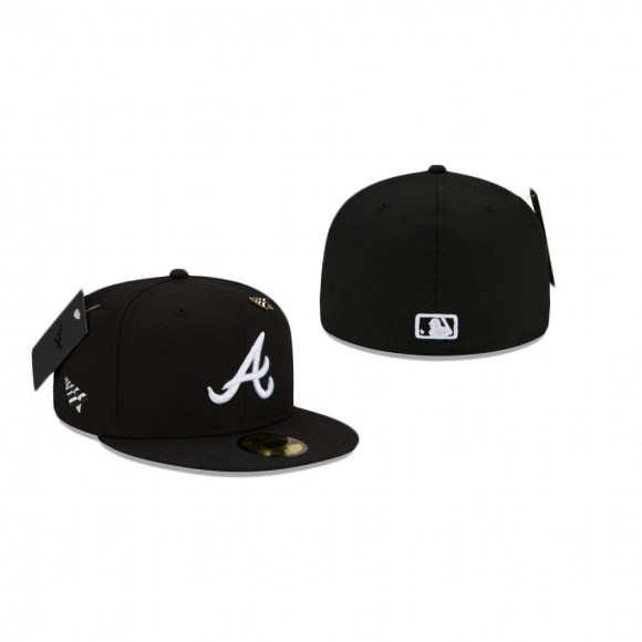 Atlanta Braves Black Paper Planes 59FIFTY Fitted Hat