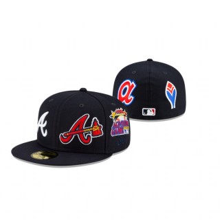 Atlanta Braves Navy Patch Pride 59Fifty Fitted Hat