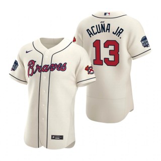 Atlanta Braves Ronald Acuna Jr. Cream 2021 World Series Authentic Jersey