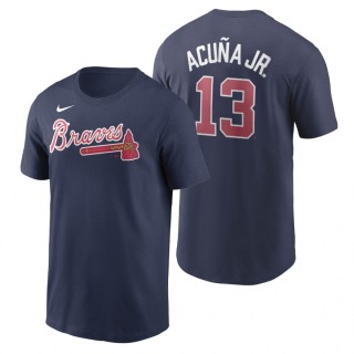 Men's Atlanta Braves Ronald Acuna Jr. Nike Navy 2020 Name & Number T-Shirt