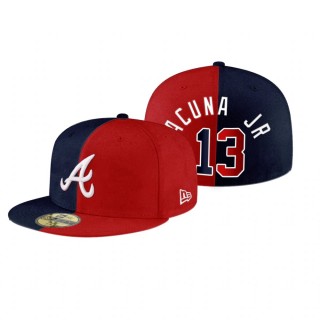 Atlanta Braves Ronald Acuna Jr. Navy Red Split 59FIFTY Fitted Hat