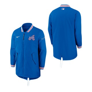 Men's Atlanta Braves Royal 2023 City Connect Authentic Collection Dugout Long Sleeve Full-Zip Jacket