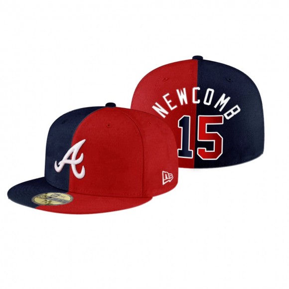 Atlanta Braves Sean Newcomb Navy Red Split 59FIFTY Fitted Hat
