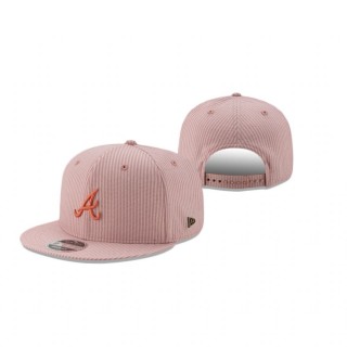 Atlanta Braves Pink Seersucker Black Label 9Fifty Snapback Snapback Hat