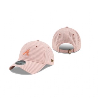 Atlanta Braves Pink Seersucker Black Label 9Twenty Adjustable Adjustable Hat