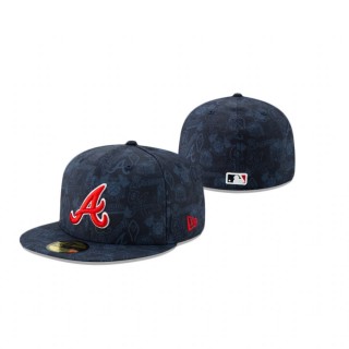 Atlanta Braves Blue Sketched 59Fifty Fitted Hat