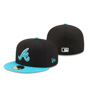 Atlanta Braves Black Blue Spring Two-Tone 59FIFTY Fitted Hat