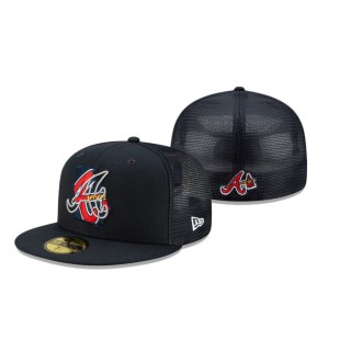 Atlanta Braves Navy State Fill Meshback 59FIFTY Hat