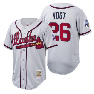 Atlanta Braves Stephen Vogt White Cooperstown Collection Authentic Jersey