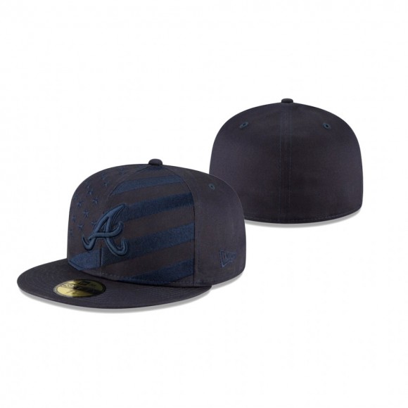 Atlanta Braves Navy Team Color 59FIFTY Fitted Hat