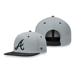 Atlanta Braves Gray Black Team Snapback Hat