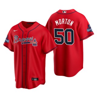 Charlie Morton Men's Atlanta Braves Nike Red Alternate 2021 World Series Champions Replica Jersey