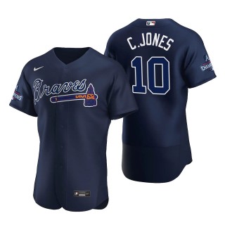 Chipper Jones Atlanta Braves Nike Navy Alternate 2021 World Series Champions Authentic Jersey