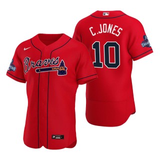 Chipper Jones Atlanta Braves Nike Red Alternate 2021 World Series Champions Authentic Jersey