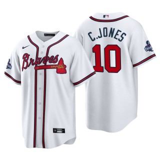 Chipper Jones Atlanta Braves Nike White 2021 World Series Champions Replica Jersey