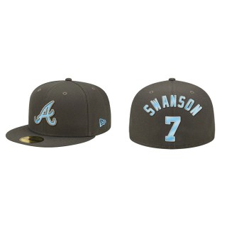 Dansby Swanson Atlanta Braves Graphite 2022 Father's Day On-Field 59FIFTY Fitted Hat