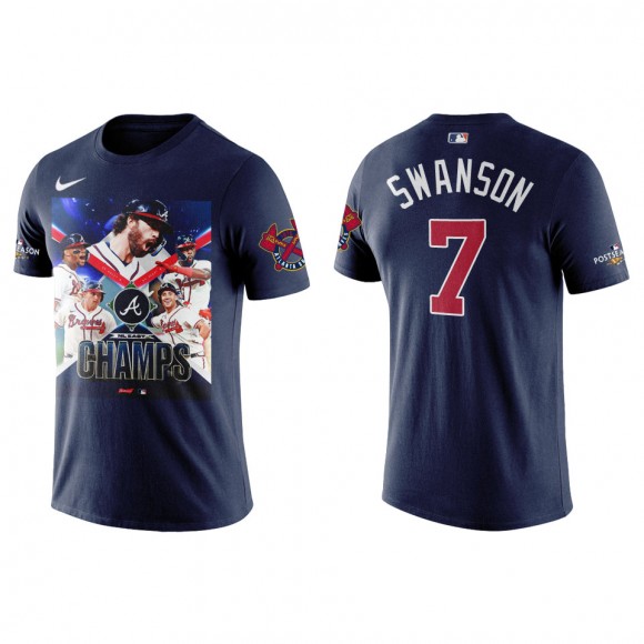 Dansby Swanson Atlanta Braves Navy 2022 NL East Division Champions T-Shirt