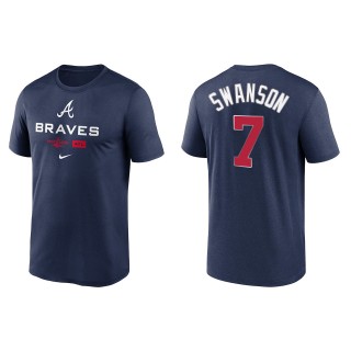 Dansby Swanson Atlanta Braves Navy 2022 Postseason Authentic Collection Dugout T-Shirt