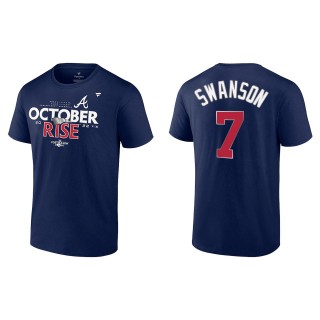 Dansby Swanson Atlanta Braves Fanatics Branded Navy 2022 Postseason Locker Room T-Shirt