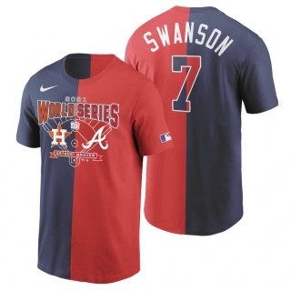 Atlanta Braves Dansby Swanson Charcoal 2021 World Series Matchup Split T-Shirt