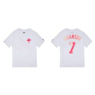 Dansby Swanson Atlanta Braves White Blossoms T-Shirt
