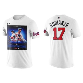 Ehire Adrianza Atlanta Braves White 2022 Postseason CLINCHED T-Shirt