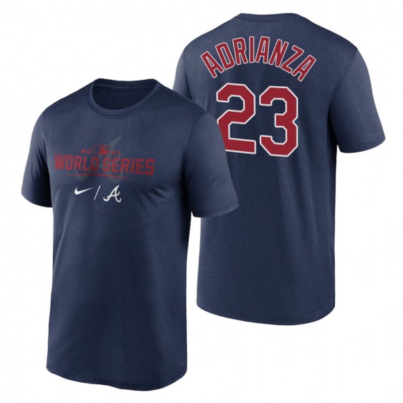 Atlanta Braves Ehire Adrianza Navy 2021 World Series Dugout T-Shirt