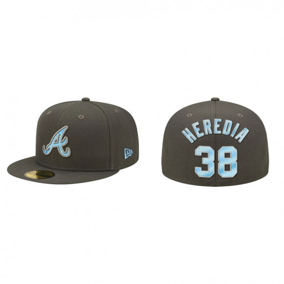 Guillermo Heredia Atlanta Braves Graphite 2022 Father's Day On-Field 59FIFTY Fitted Hat
