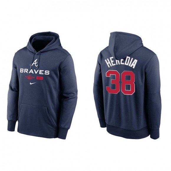 Guillermo Heredia Atlanta Braves Navy 2022 Postseason Authentic Collection Dugout Pullover Hoodie