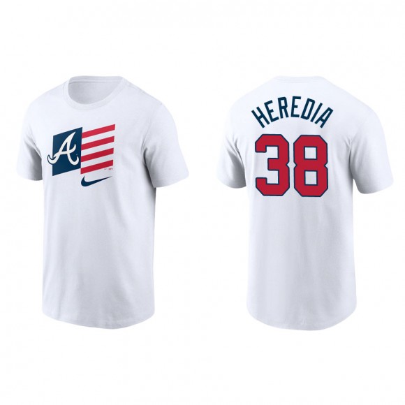Guillermo Heredia Men's Atlanta Braves Nike White Americana Flag T-Shirt