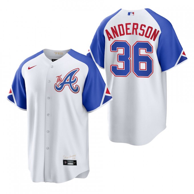 Ian Anderson Braves White 2023 City Connect Replica Jersey