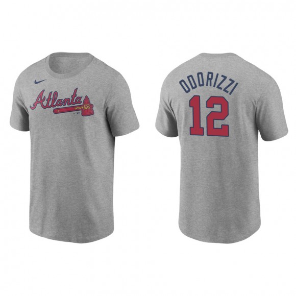 Men's Atlanta Braves Jake Odorizzi Gray Name & Number T-Shirt