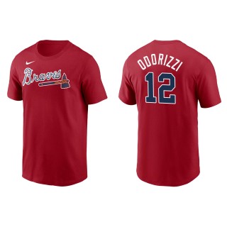 Men's Atlanta Braves Jake Odorizzi Red Name & Number T-Shirt