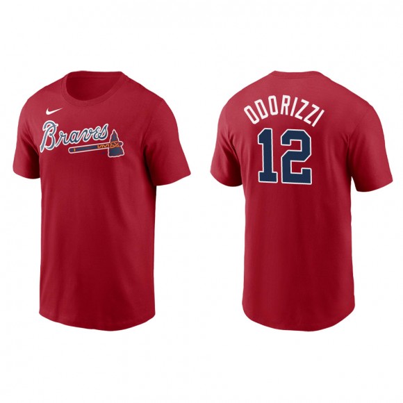 Men's Atlanta Braves Jake Odorizzi Red Name & Number T-Shirt