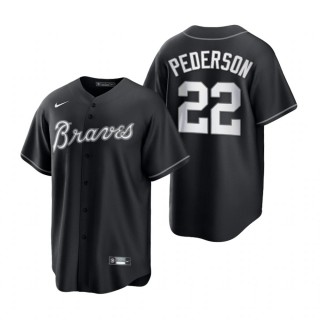 Atlanta Braves Joc Pederson Nike Black White 2021 All Black Fashion Replica Jersey
