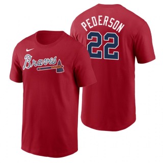 Men's Atlanta Braves Joc Pederson Nike Red Name & Number T-Shirt