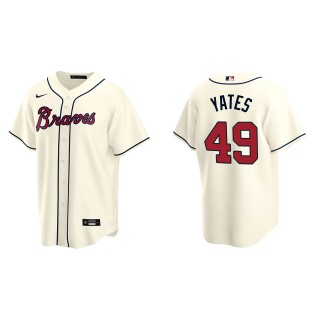 Men's Atlanta Braves Kirby Yates Cream Replica Alternate Jersey