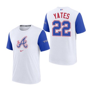 Kirby Yates Atlanta Braves White Royal 2023 City Connect Authentic Collection Legend T-Shirt