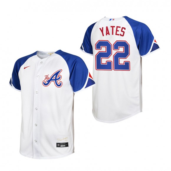 Kirby Yates Youth Atlanta Braves White 2023 City Connect Replica Jersey