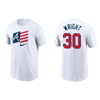 Kyle Wright Men's Atlanta Braves Nike White Americana Flag T-Shirt