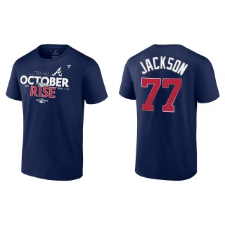 Luke Jackson Atlanta Braves Fanatics Branded Navy 2022 Postseason Locker Room T-Shirt