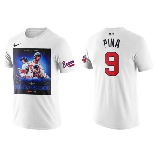Manny Pina Atlanta Braves White 2022 Postseason CLINCHED T-Shirt