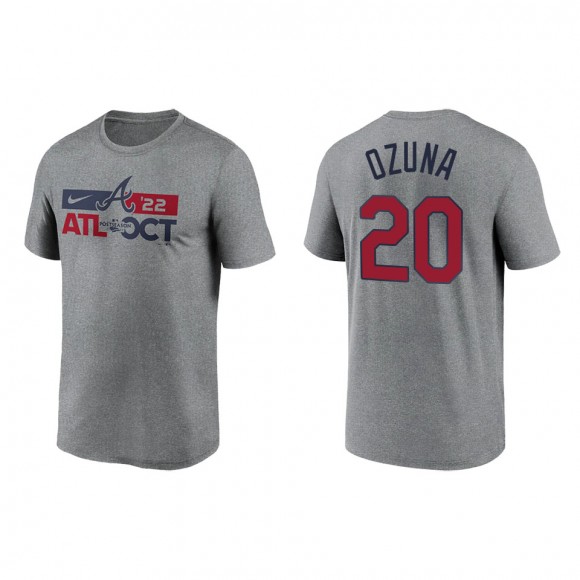 Marcell Ozuna Atlanta Braves Heather Charcoal 2022 Postseason T-Shirt